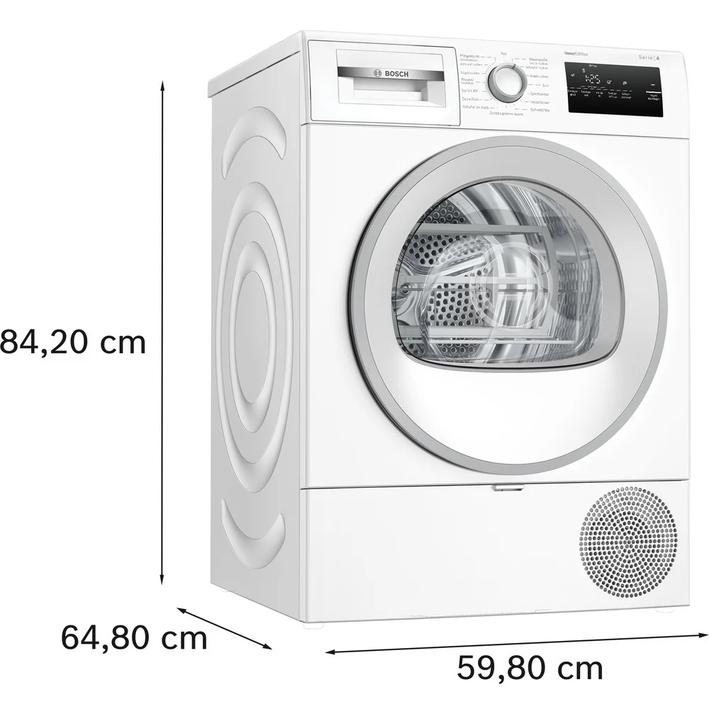 Bosch Waermepumpentrockner Serie 4 WTH85VWJN  8 kg  EEK D Kuechengrossgeraete