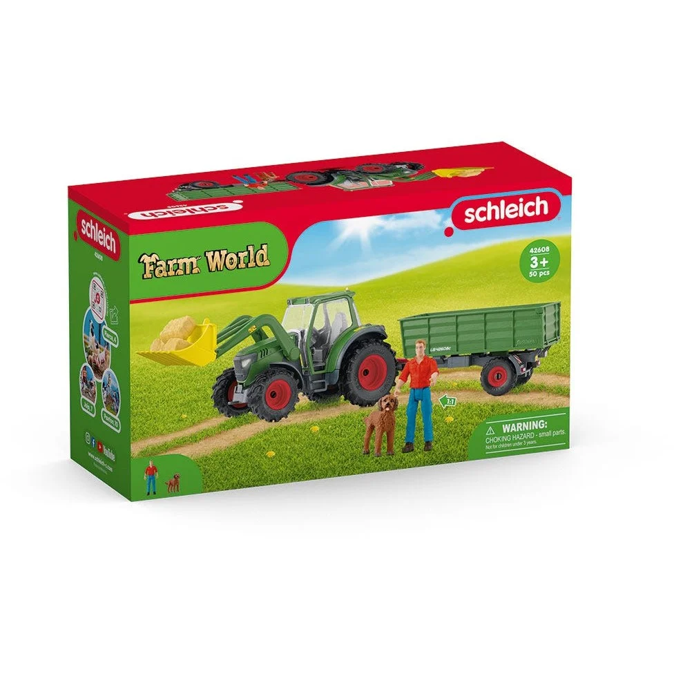 Schleich Farm World 42608 Traktor mit Anhaenger Spielfiguren