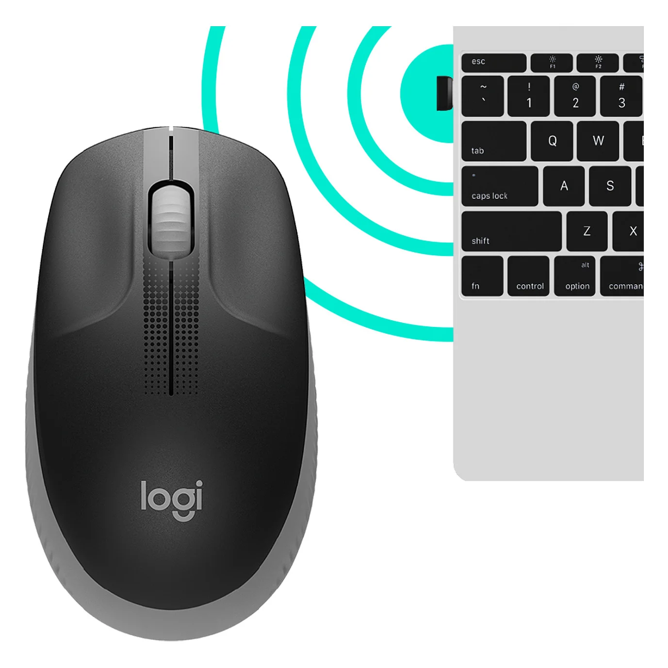 Logitech M190 mittelgrau kabellose Maus Tastaturen & Maeuse