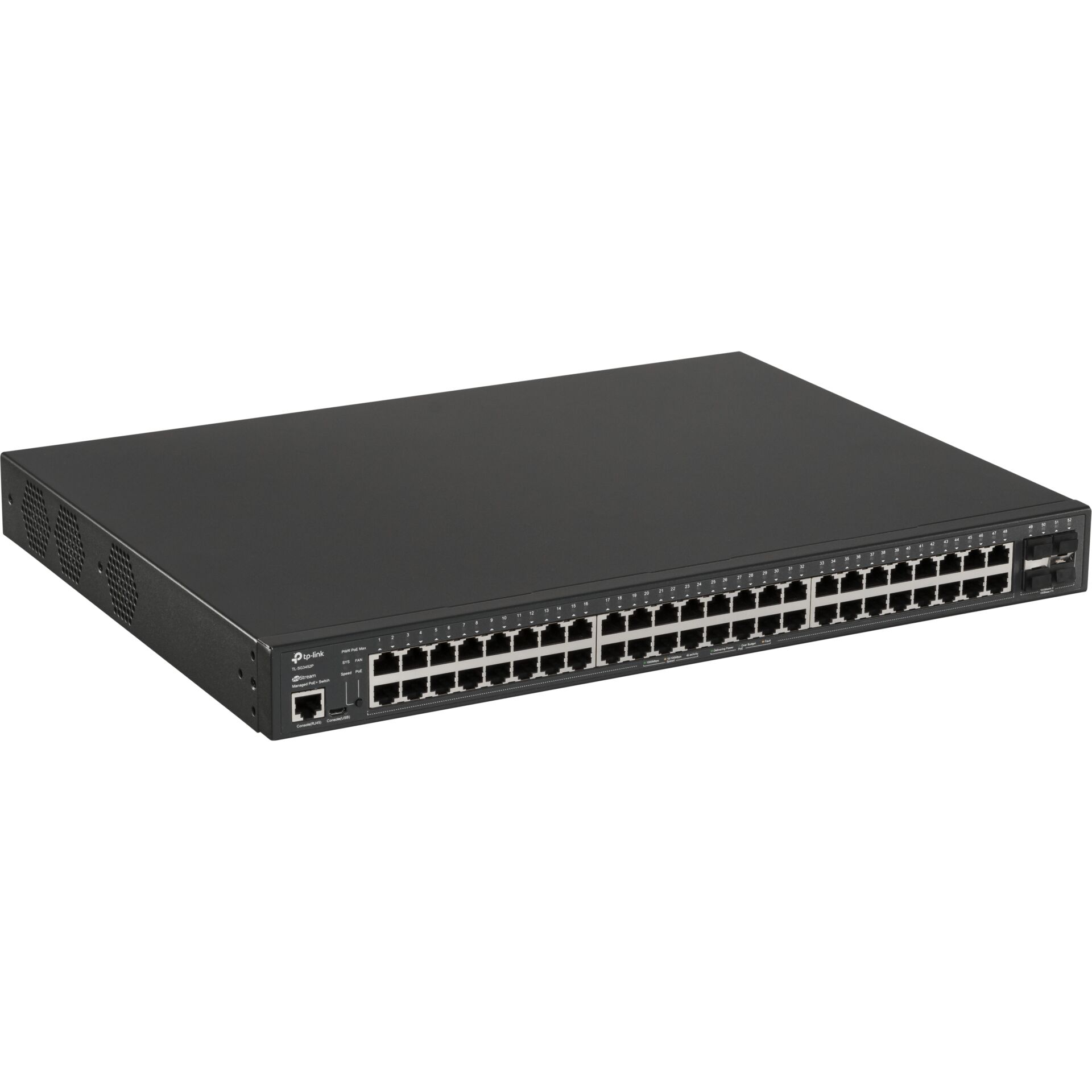 TP Link Omada SG3452P Netzwerk Switch Managed L2 L3 Gigabit Ethernet  10 100 1000  Power over Ethernet  PoE  1U Schwarz Switches