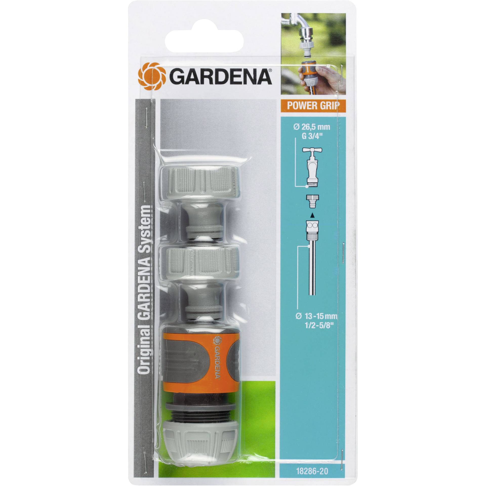 GARDENA Anschluss Satz Inhalt 2 x 18201 1 x 18215  verp  Gartenbewaesserung