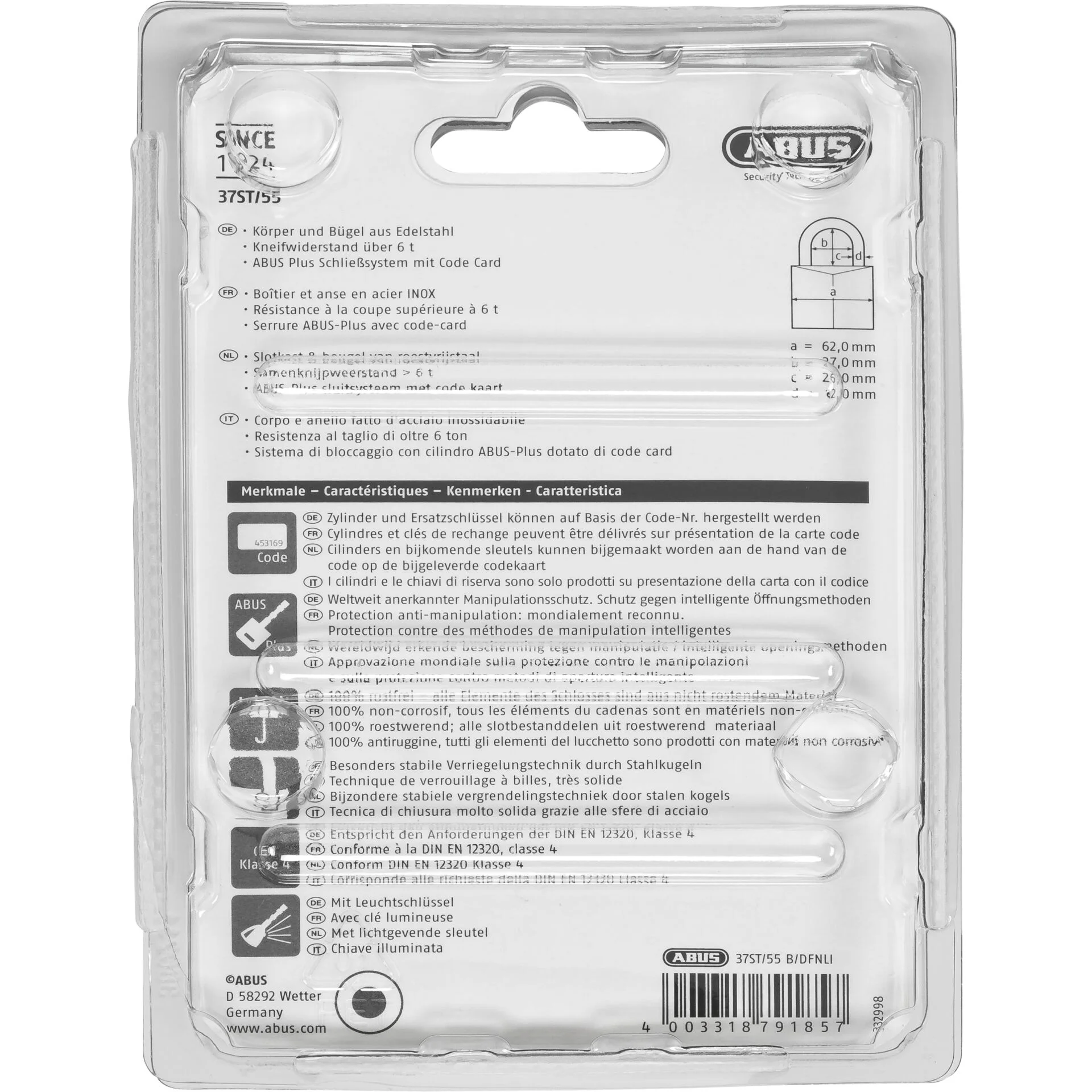 ABUS granit 37st 55 sl 10 Haussicherheit