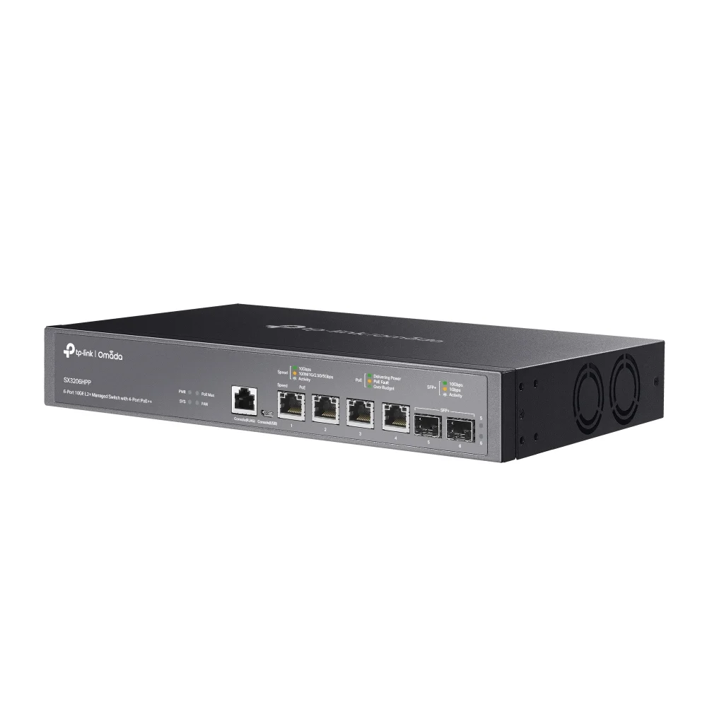 TP Link Omada SX3206HPP Netzwerk Switch Managed L2  10G Ethernet  100 1000 10000  Power over Ethernet  PoE  Schwarz Switches