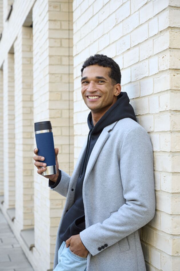 Emsa Isolierbecher Travel Mug  0 5 Liter  dunkelblau Zubehoer Kaffeemaschinen