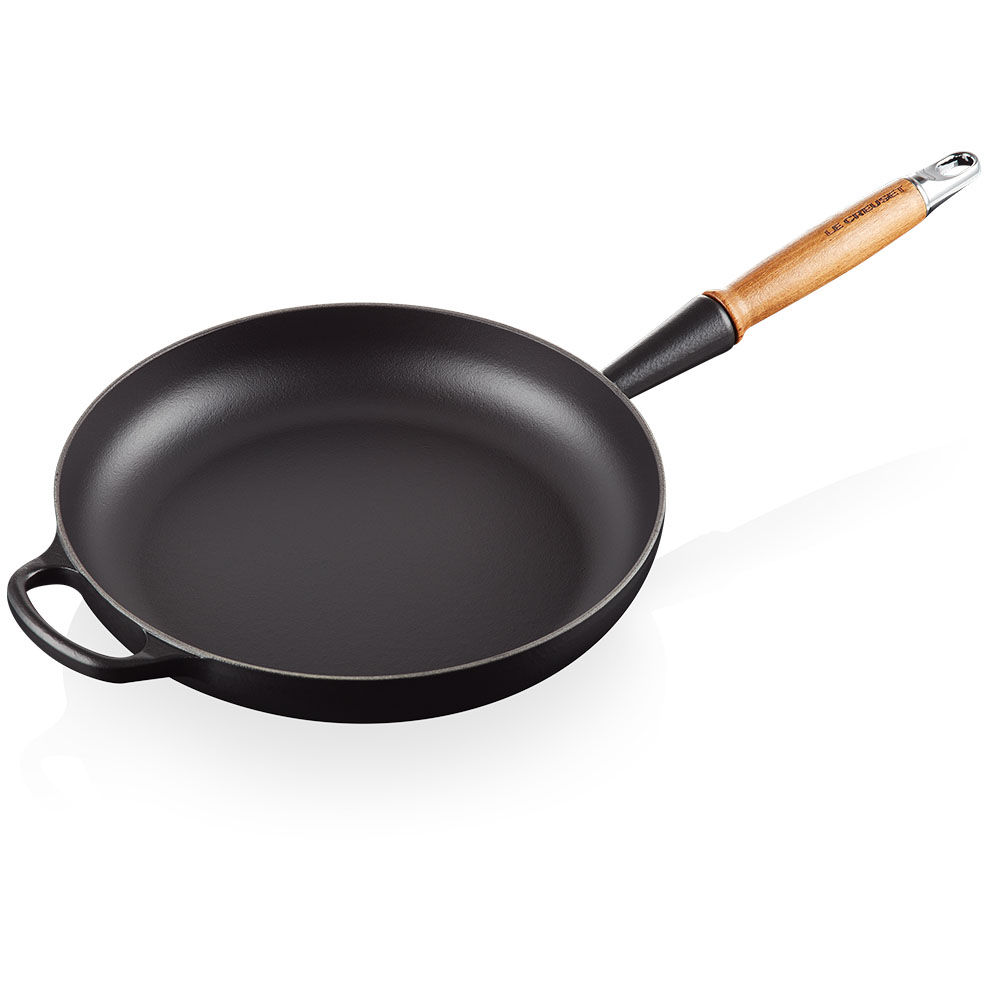 Le Creuset Gusseisenpfanne mit Holzgriff  28 cm  schwarz Pfannen & Toepfe