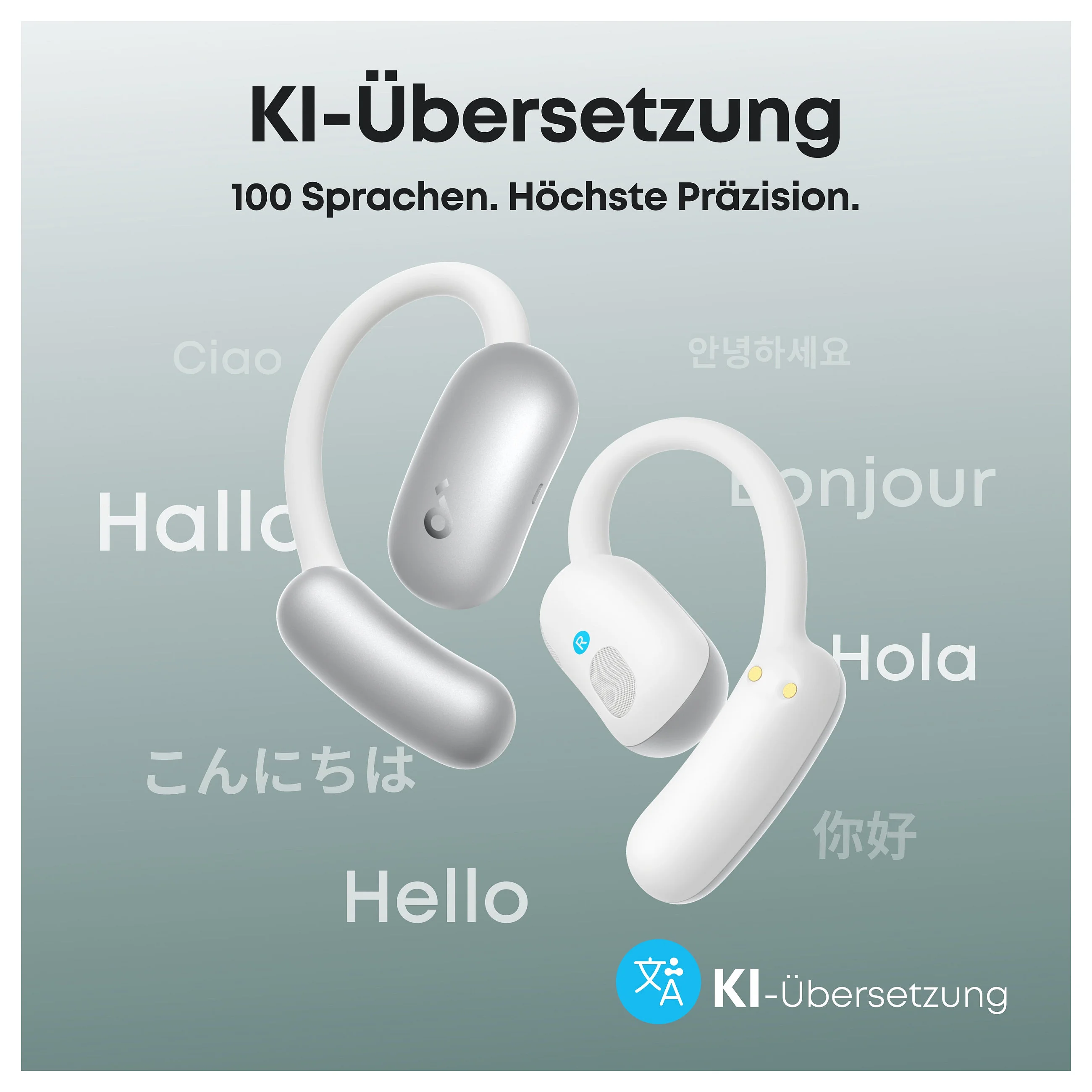 Anker soundcore aerofit 2 ai white open ear kopfhrer 35 stunden wiedergabezeit ip55 inkl  ki assisent und bersetzung Over-Ear