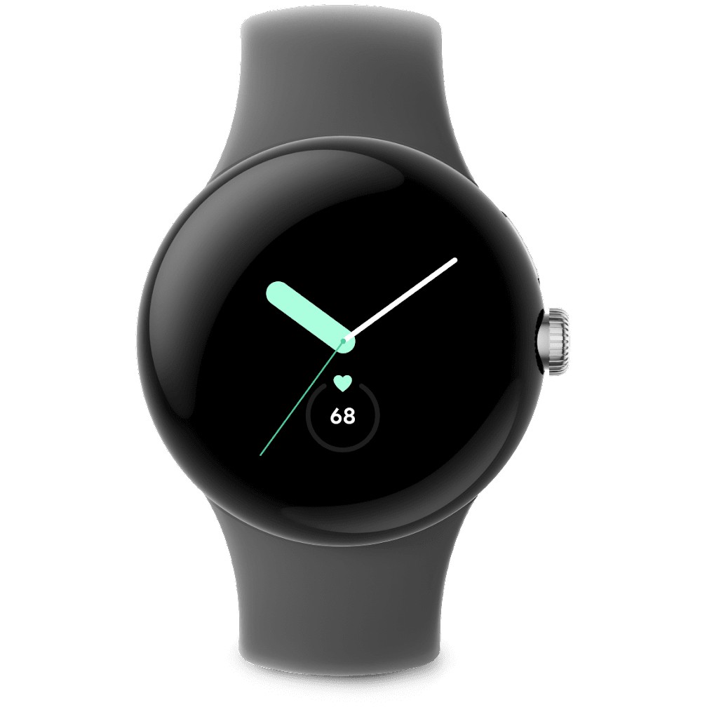 Google Pixel Watch WiFi polished silver charcoal Smartwatches & Fitnesstracker