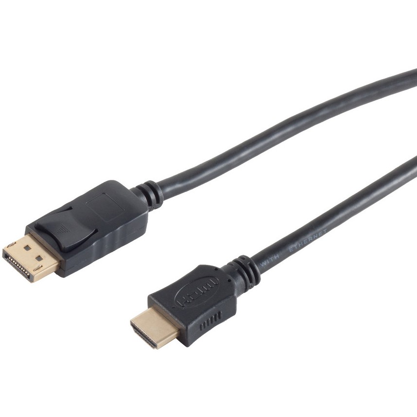 No Name DisplayPort 1 2   HDMI  ST ST  3m Adapterkabel 4K Schwarz PC-Zubehoer