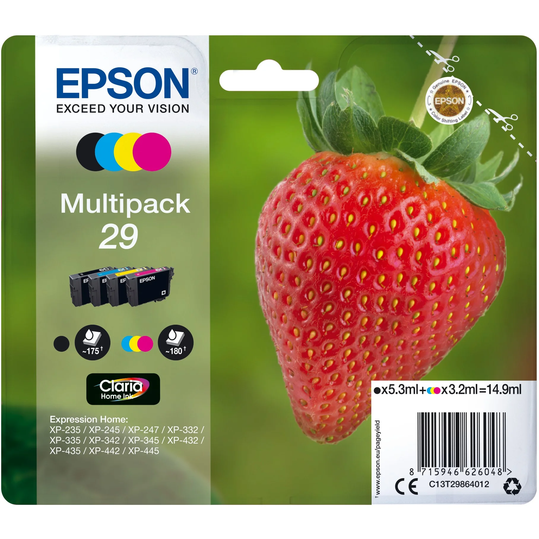 Epson Claria Home Multipack 29 BK C M Y T 2986 Drucker & Scanner