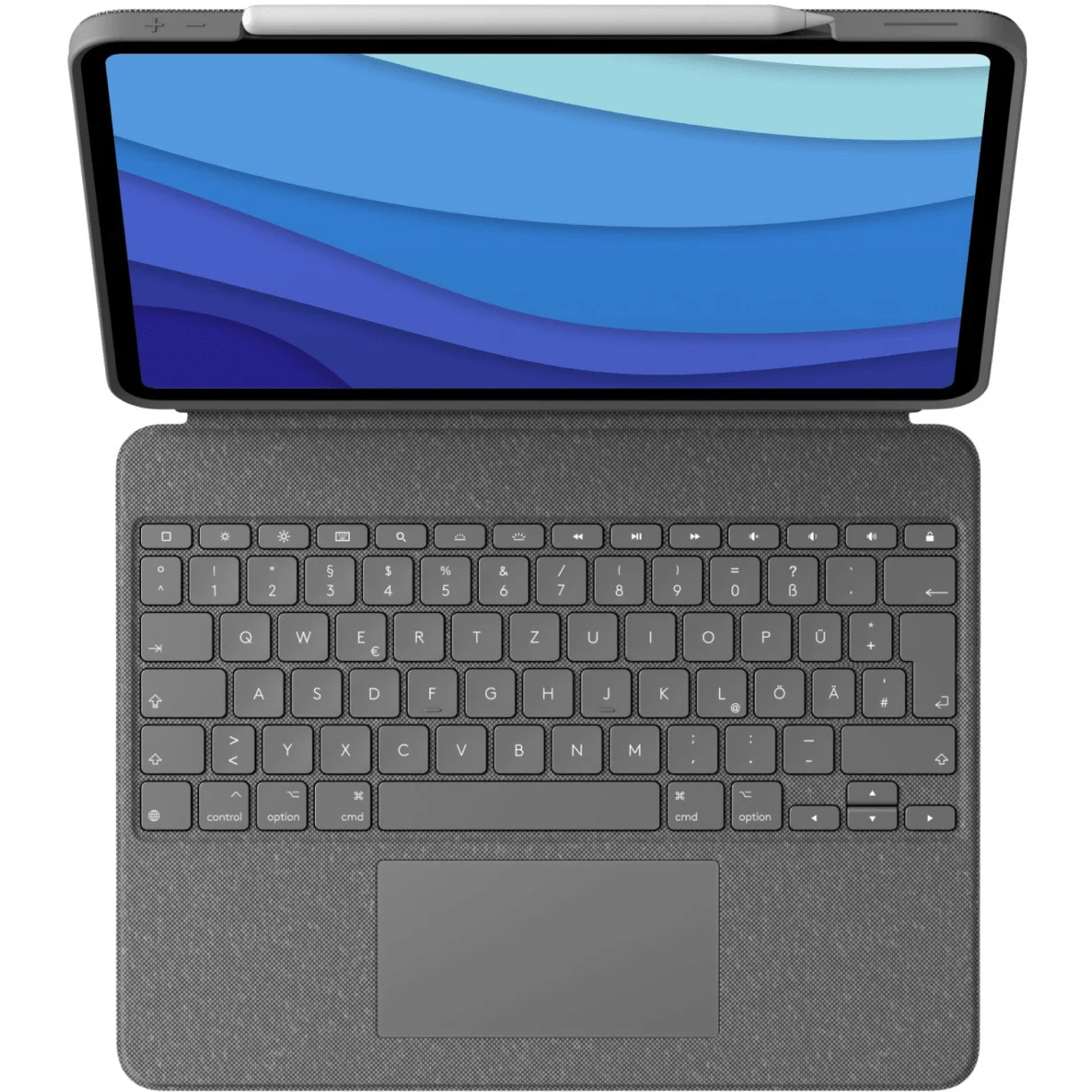 Logitech Combo Touch Tastatur Trackpad Apple iPad 12 9  5  Gen   Gray Notebooks & E-Book Reader Notebook & Tablet Zubehoer