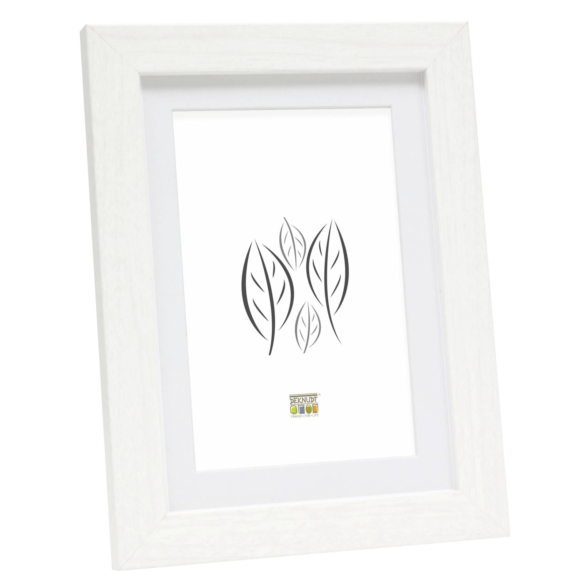 Deknudt S66KF1 P1 30x45 Holz weiss mit Passepartout Bilderrahmen