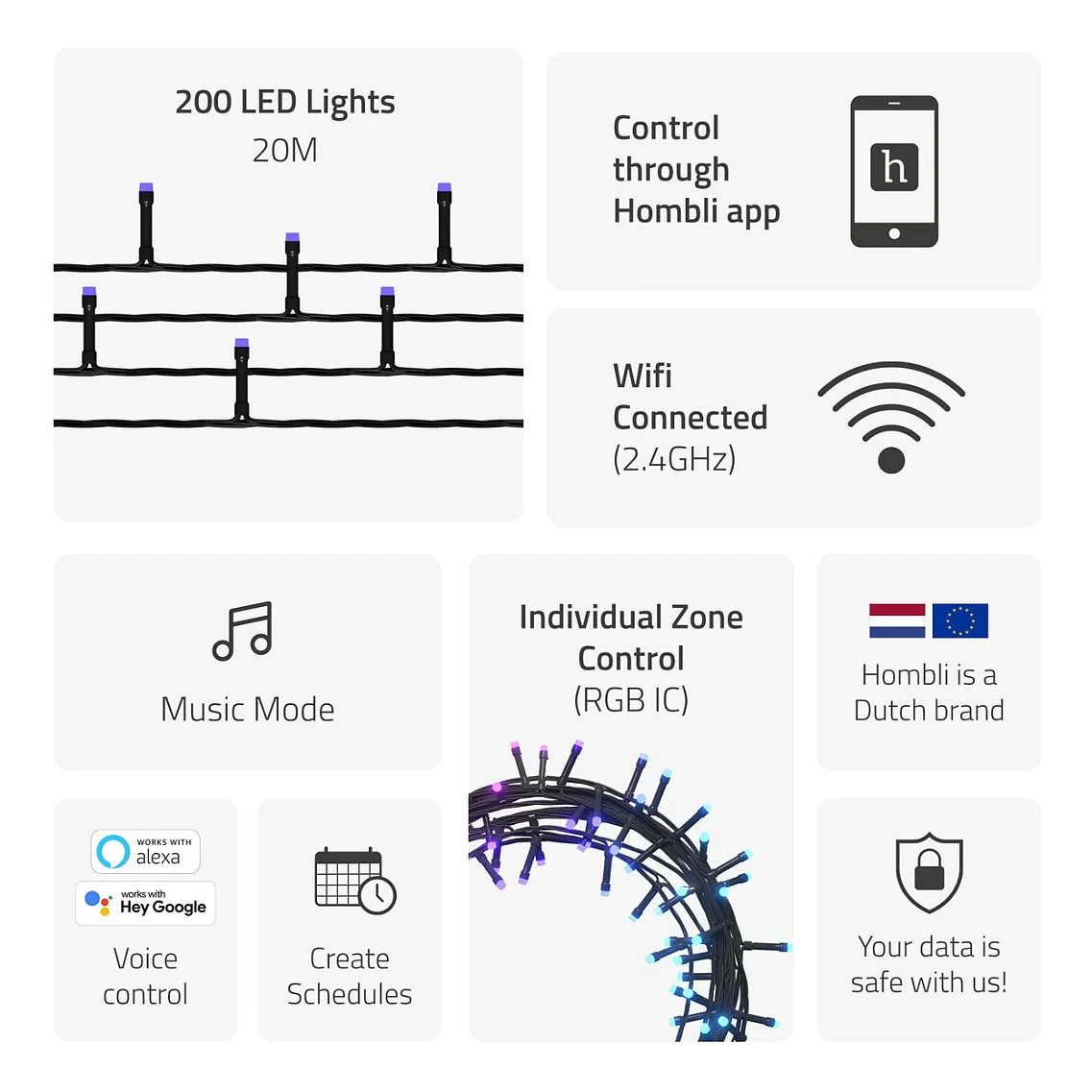 Hombli smartes Weihnachtslicht RGB Dekoleuchten
