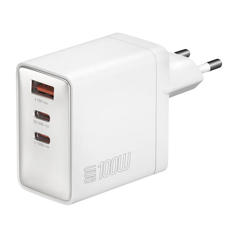 4SMARTS netzladegeraet gan pocket 100w 2c 1a  weiss Akkus Powerbanks & Kabel