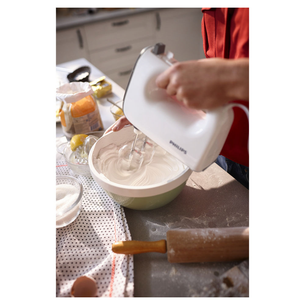 Philips HandmixerHR3740 00  weiss kaschmirgrau Kuechenkleingeraete