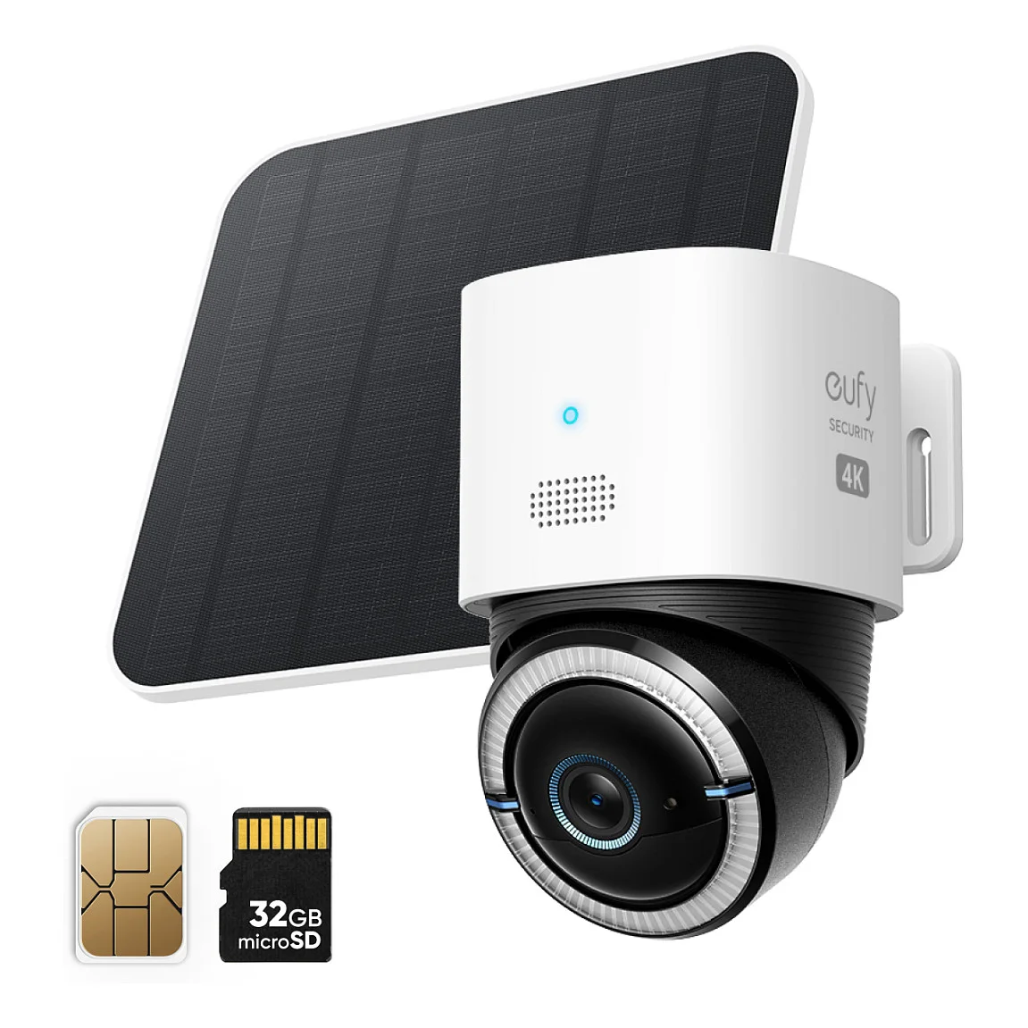 Eufy 4G LTE Cam S330 Patrone  Form  IP Sicherheitskamera Draussen 3840 x 2160 Pixel Decke Wand Stange Ueberwachungskameras