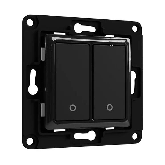 Shelly Accessories ZollWall Switch 2Zoll Wandtaster 2 fach Schwarz Schalter & Wandtaster