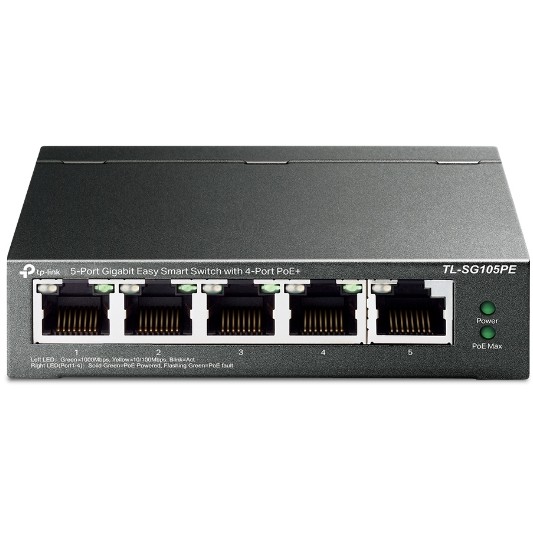 TP Link TL SG105PE   Switch   managed   5 x 10 100 1000  4 PoE   Switches