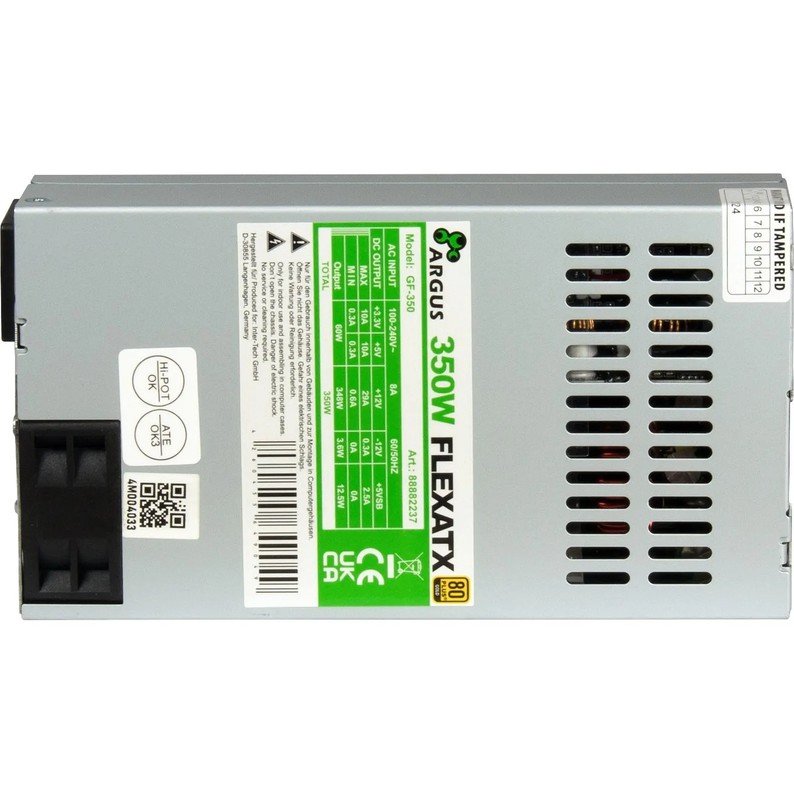 Inter Tech GF 350 ATX Netzteil 350W Standard 12V Kabel inkl  1x 80mm Luefter Netzteile