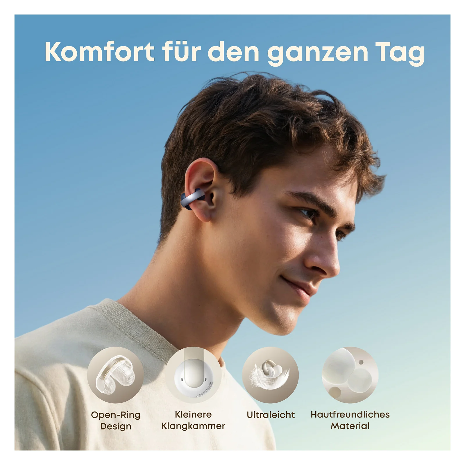 Anker soundcore aeroclip blue open ear clip earbuds hi res sound ldac nc ip55 ki gesttzte telefonate Over-Ear