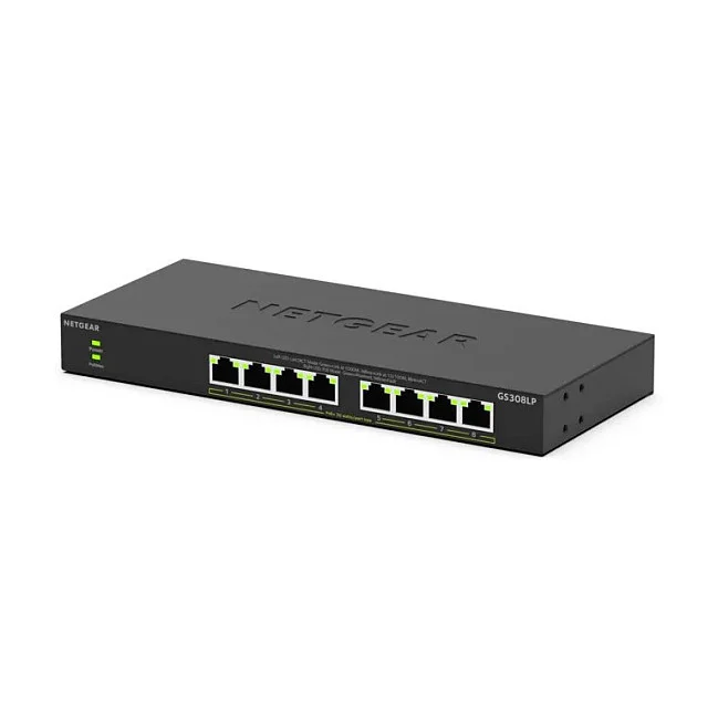 NETGEAR GS308LP Unmanaged Gigabit Ethernet  10 100 1000  Power over Ethernet  PoE  Desktop Schwarz Switches