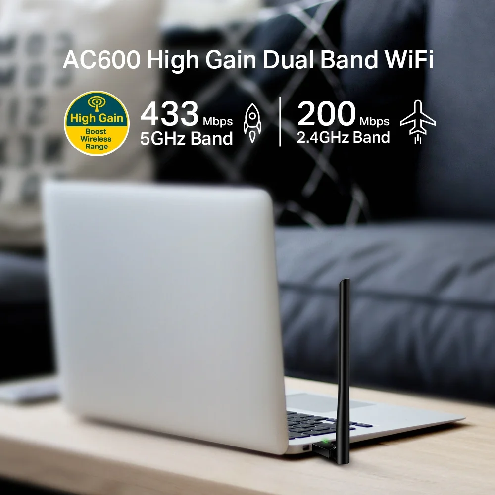 TP Link AC600 High Gain Dualband USB WLAN Adapter Netzwerk