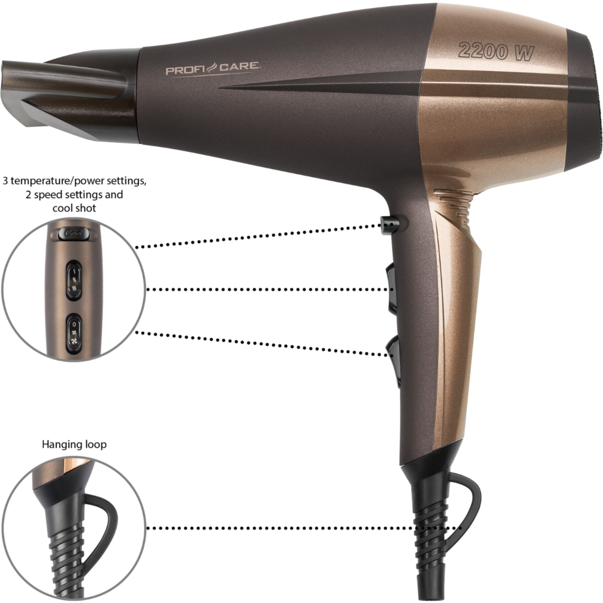ProfiCare pc ht 3010 braun bronze Haarpflege