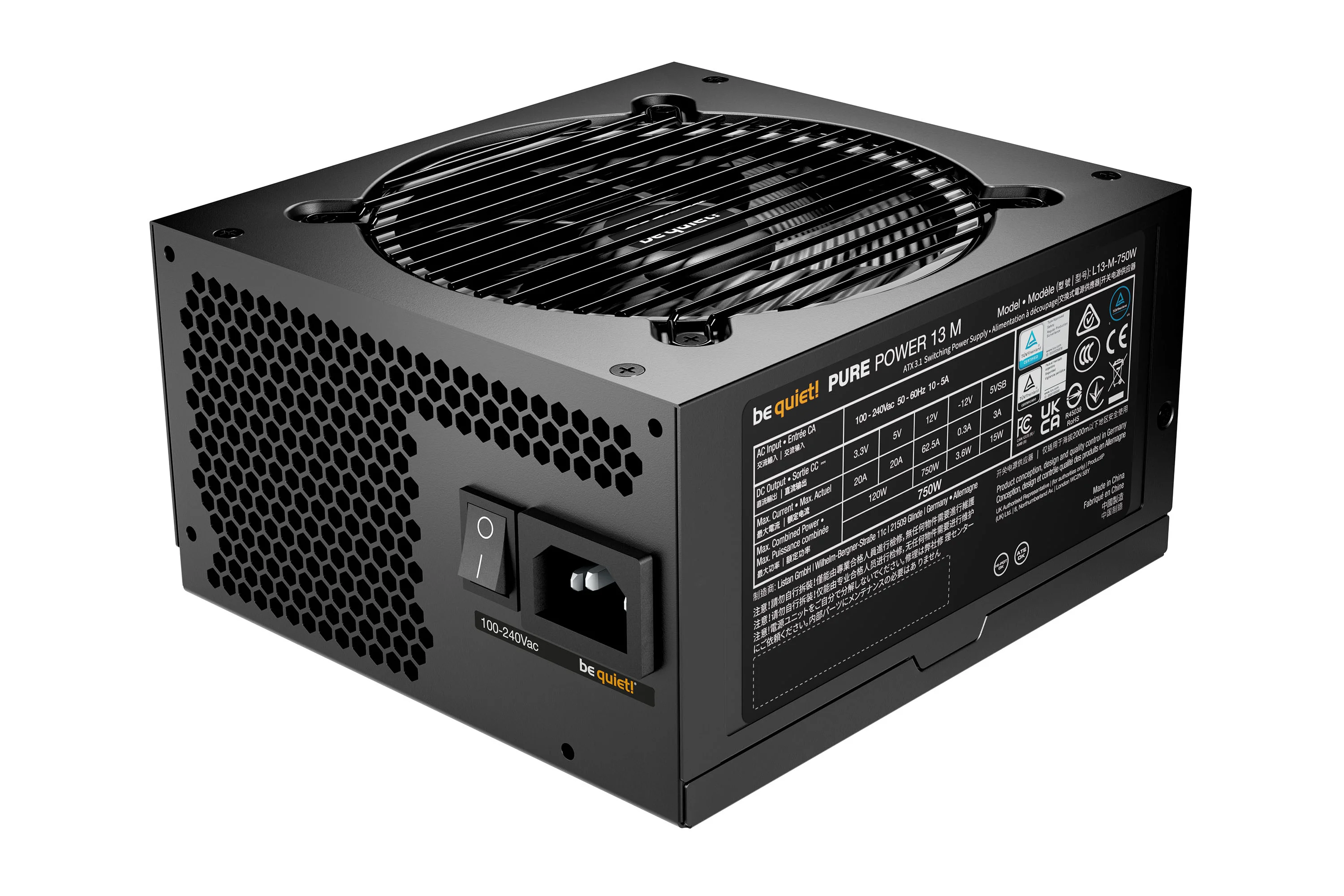 be quiet  Pure Power 13 M   750W Netzteil 20 4 pin ATX ATX Schwarz PC-Komponenten