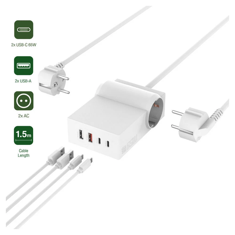 4SMARTS 6 in 1 Steckdosenleiste mit USB Home Office