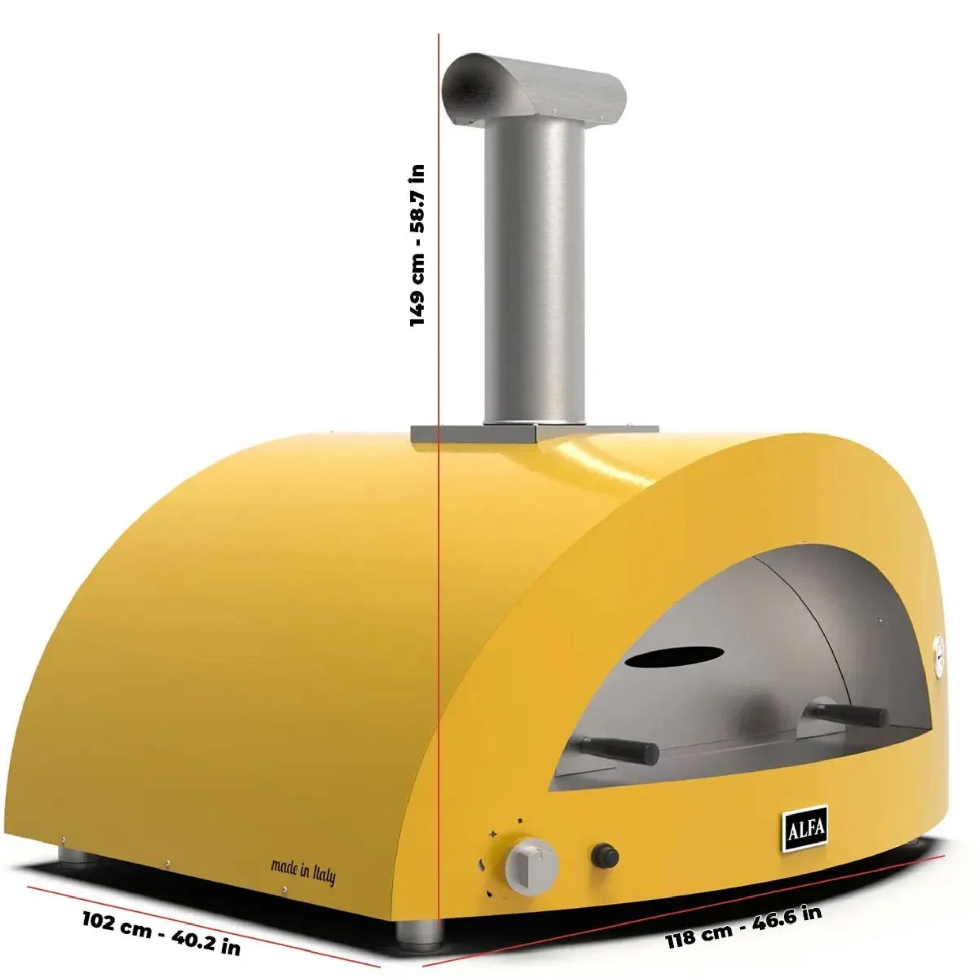 Alfa Forni Moderno 5 Pizze Hybrid Fire Yellow Grills