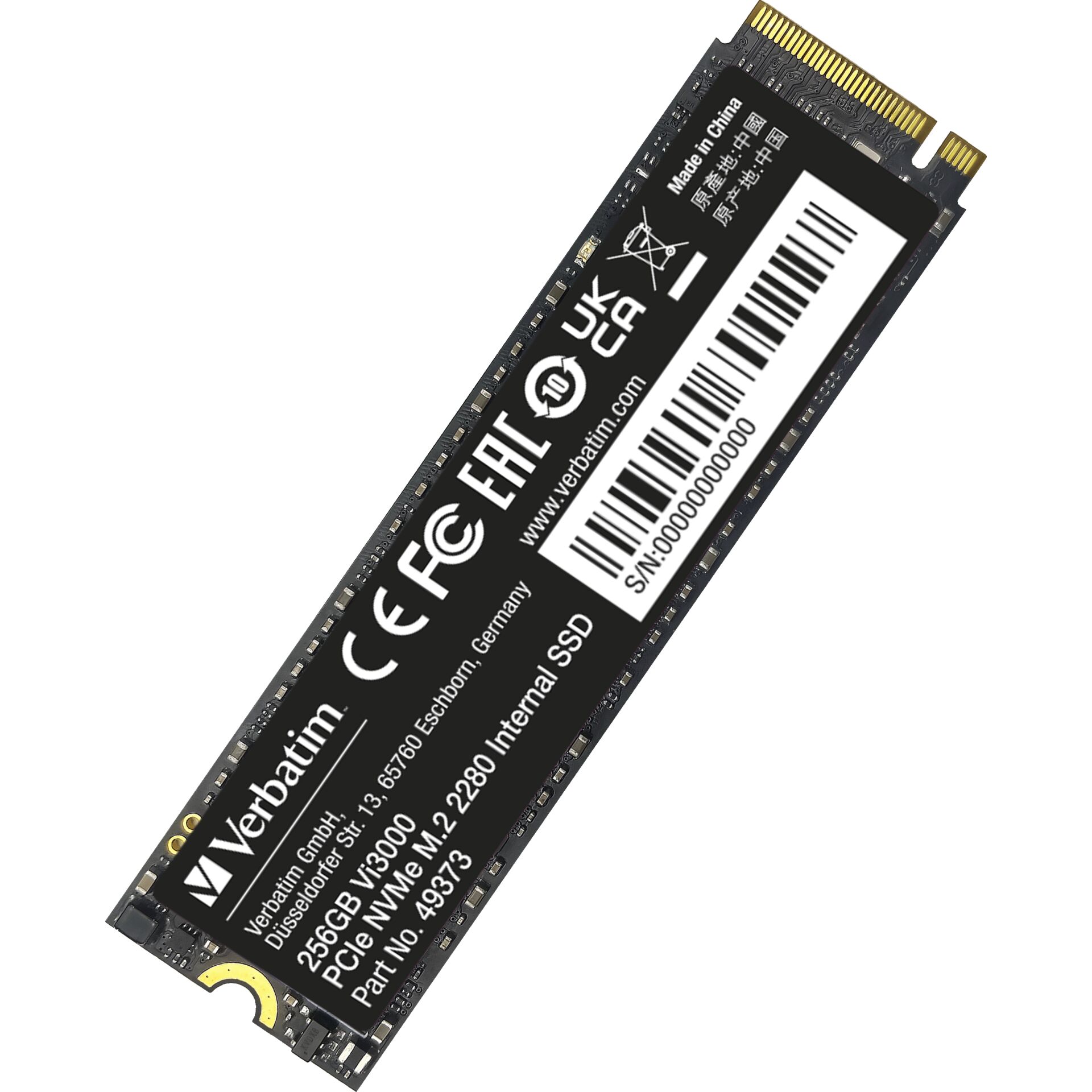 Verbatim Vi3000 M 2 SSD 256GB PCIe NVMe 49373 Speichermedien