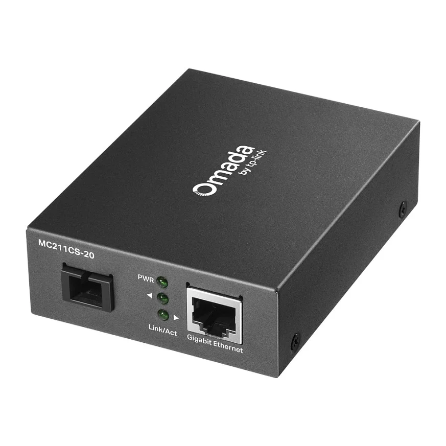 TP Link Omada MC211CS 20 Netzwerk Medienkonverter 1000 Mbit s 1310 nm Einzelmodus Schwarz