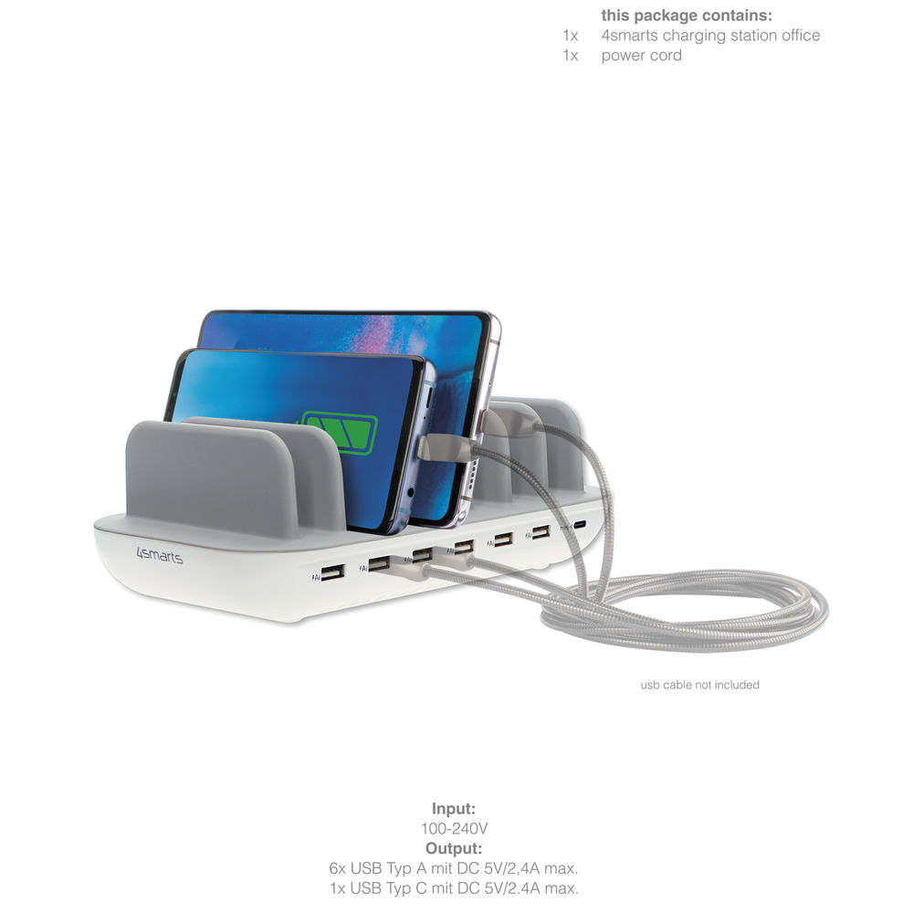 4SMARTS Ladestation Office  60W Akkus Powerbanks & Kabel