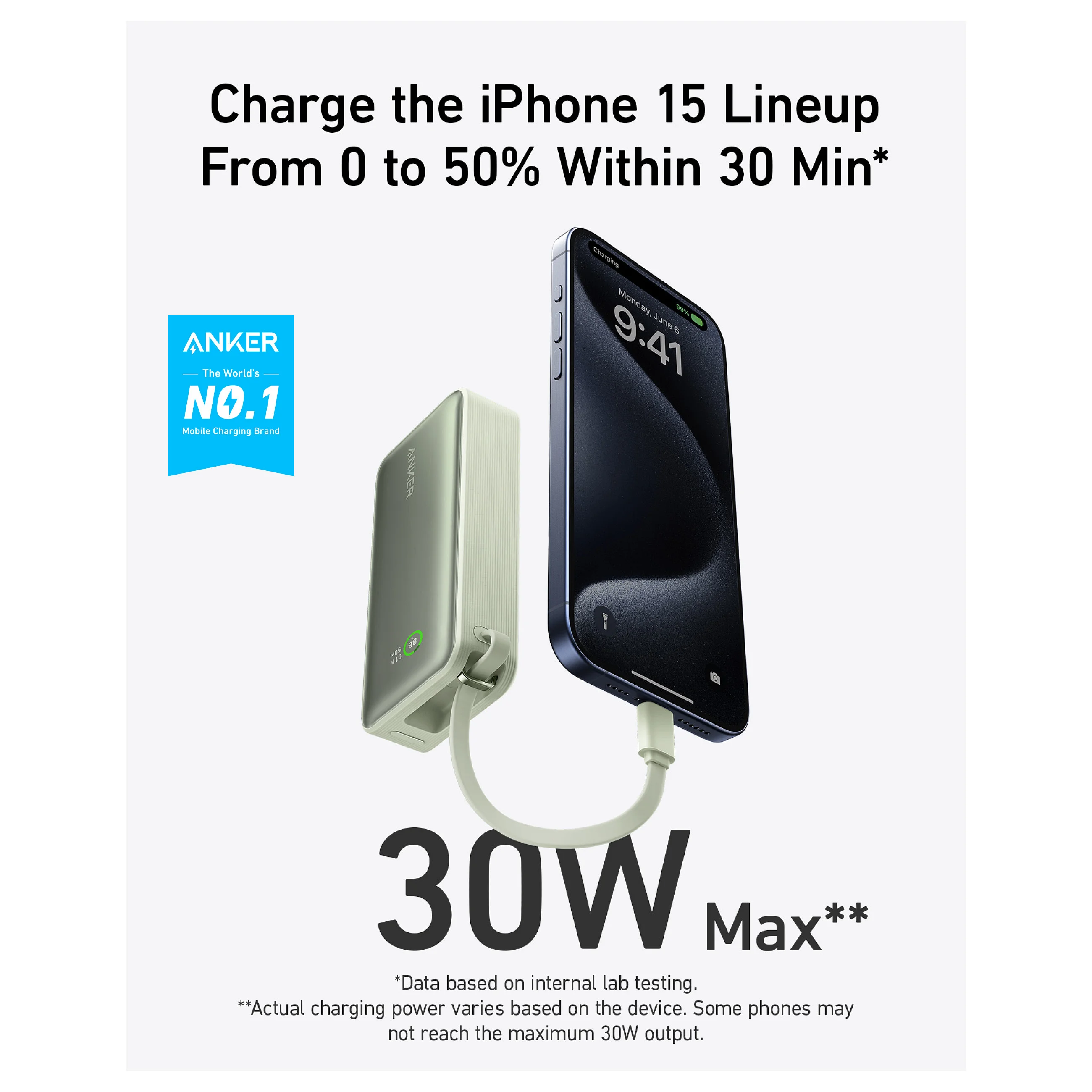 Anker 545 nano powerbank 10 000mah pd 30w integriertes usb c kabel grn Notebook & Tablet Zubehoer