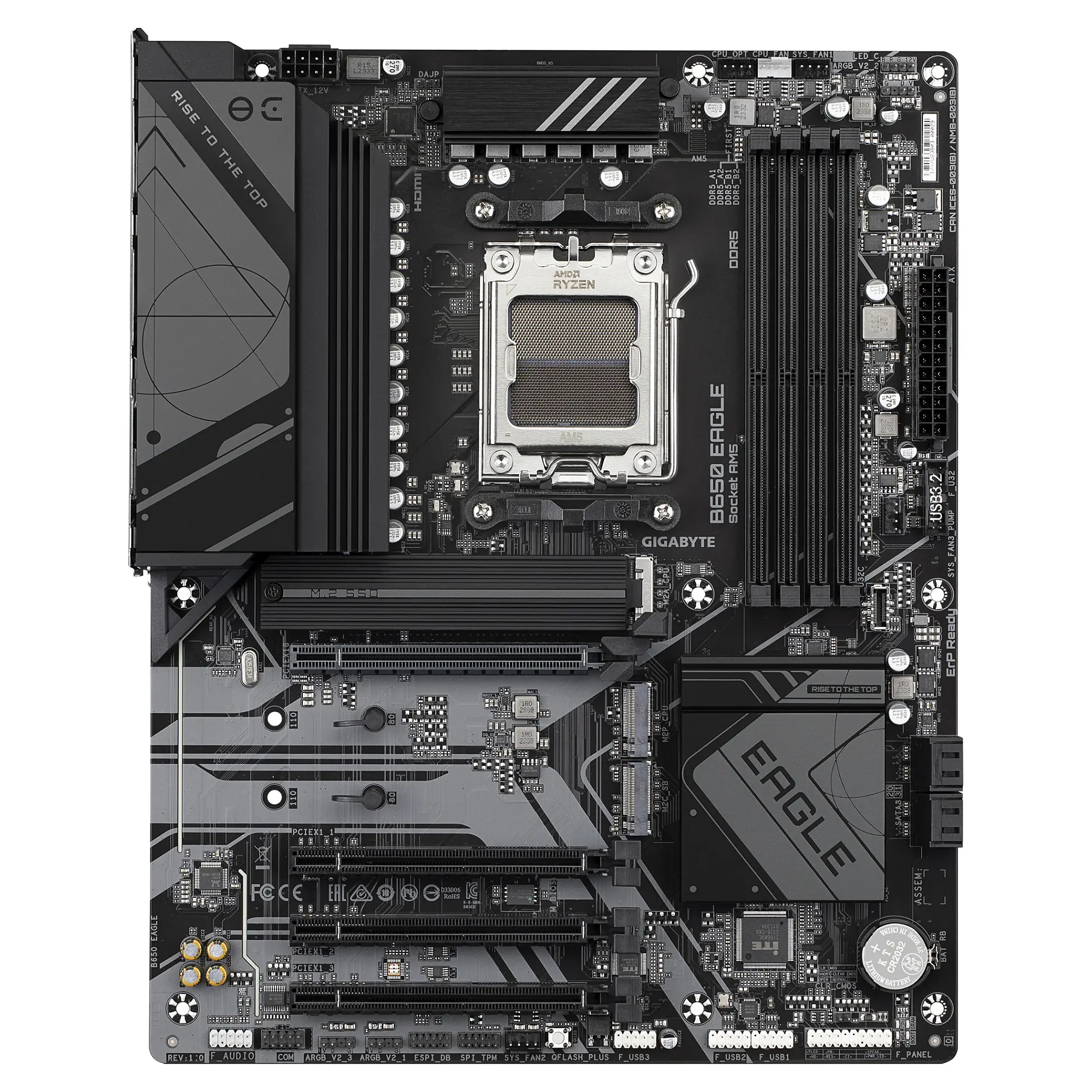 GIGABYTE B650 EAGLE Mainboard   AMD Ryzen 9000er Serie  12 2 2 Phasen VRM  bis zu 7600 MHz DDR5  OC   1xPCIe 5 0   2xPCIe 4 0 M 2  GbE LAN  USB 3 2 Gen 2 PC-Zubehoer