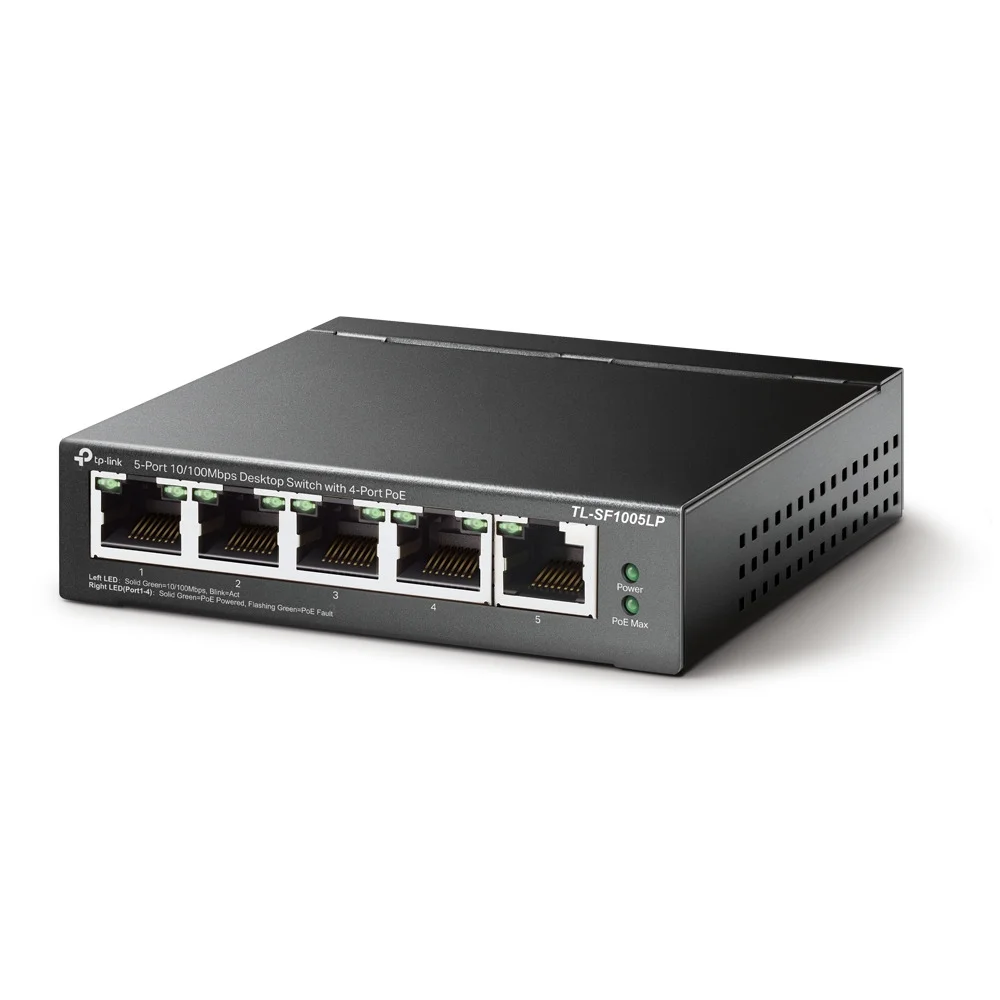 TP Link 5 Port 10 100Mbps Desktop Switch mit 4 Port PoE  Switches