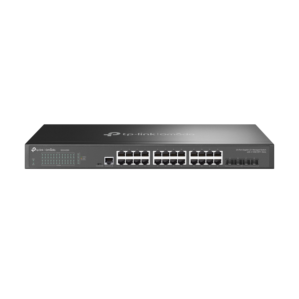 TP Link Omada SG3428X Netzwerk Switch Managed L2  L3 Gigabit Ethernet  10 100 1000  1U Schwarz Switches