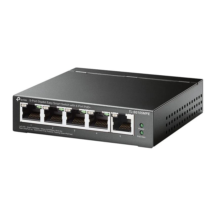 TP Link TL SG105MPE Netzwerk Switch L2 Gigabit Ethernet  10 100 1000  Power over Ethernet  PoE  Schwarz Switches