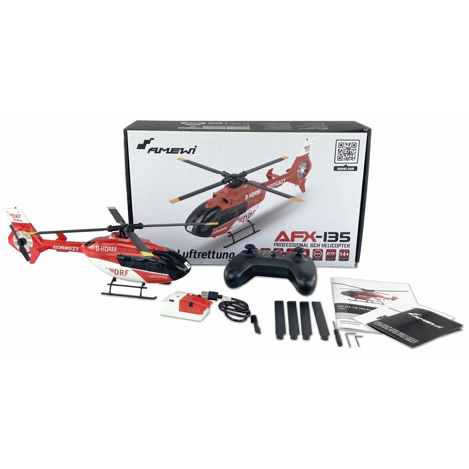 Amewi drf afx 135 pro brushless 6 kanal 352mm helikopter 6g rtf Elektronikspielzeug