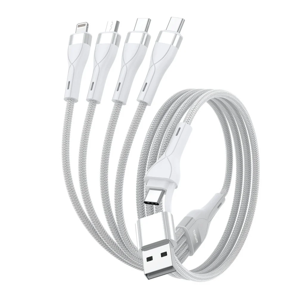 4SMARTS 4in1 USB C A Multi Charging 1 2m  weiss Akkus Powerbanks & Kabel