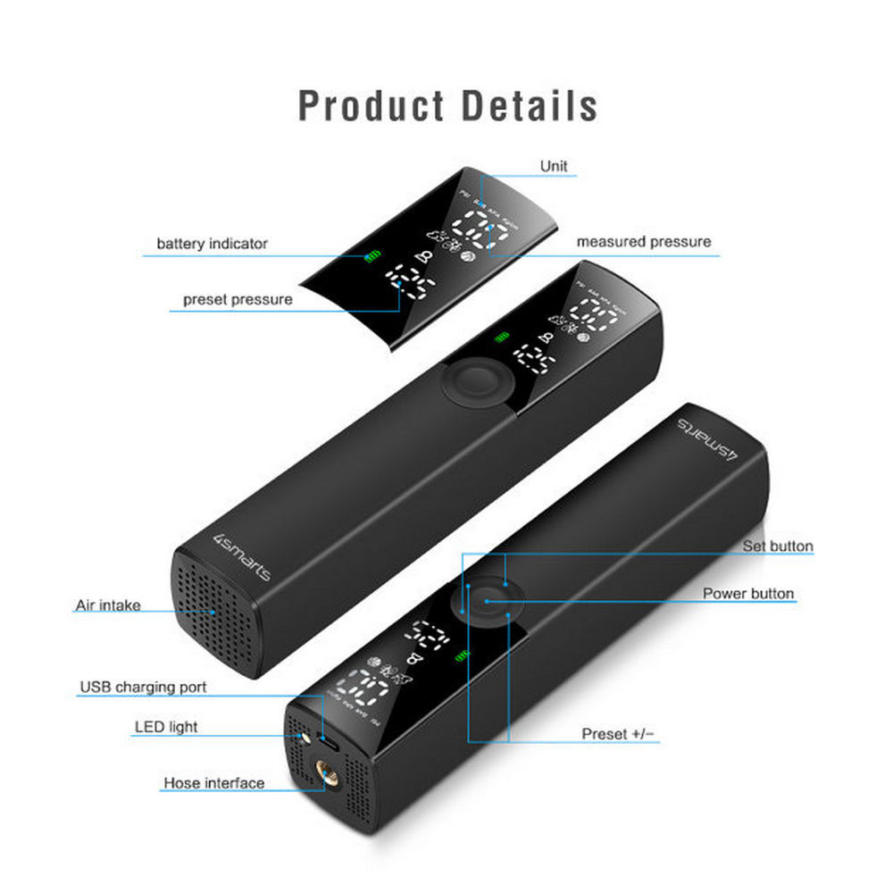 4SMARTS Elektrische Mini Luftpumpe VoltPump Maschinen & Werkzeuge