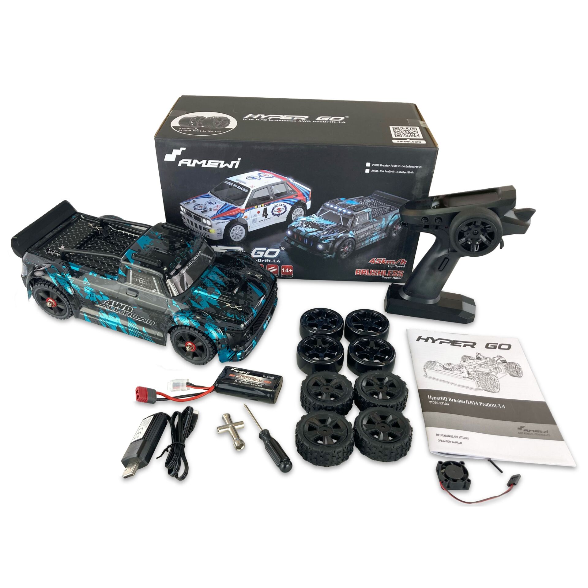 Amewi hyper go breaker prodrift 1 4 onroad drift 4wd Elektronikspielzeug