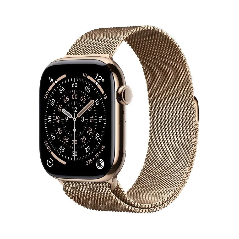 Apple Watch S11 Titan Gold Cellular 46mm  Milanaise Armband gold  S M Smartwatches & Fitnesstracker