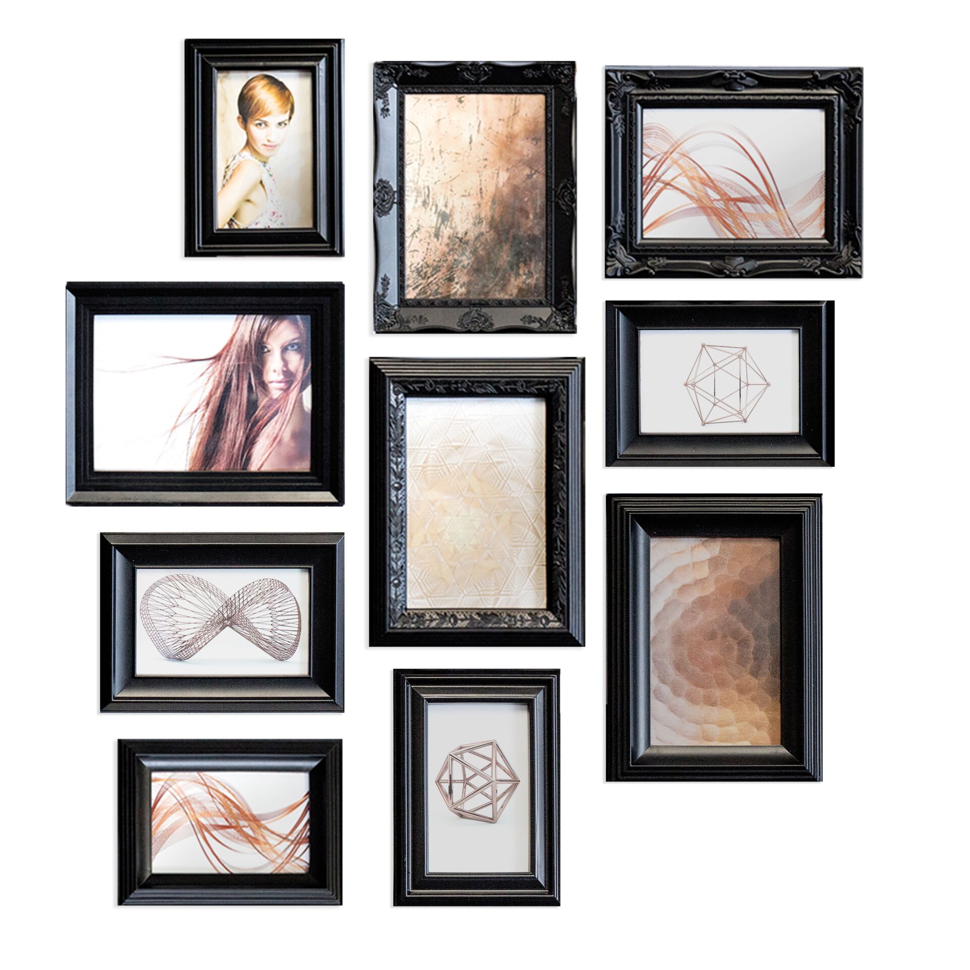 Nielsen Design Nielsen 10er Ornament Set schwarz Kunststoff 8999325 Bilderrahmen