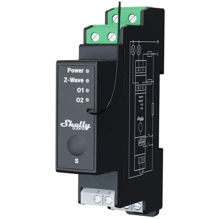 Shelly Relais Wave Pro 2PM max 25A Z Wave DIN Rail Smart Home Zubehoer