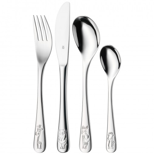 WMF Kinderbesteck Set 4 teilig Safari Besteck & Aufbewahrung