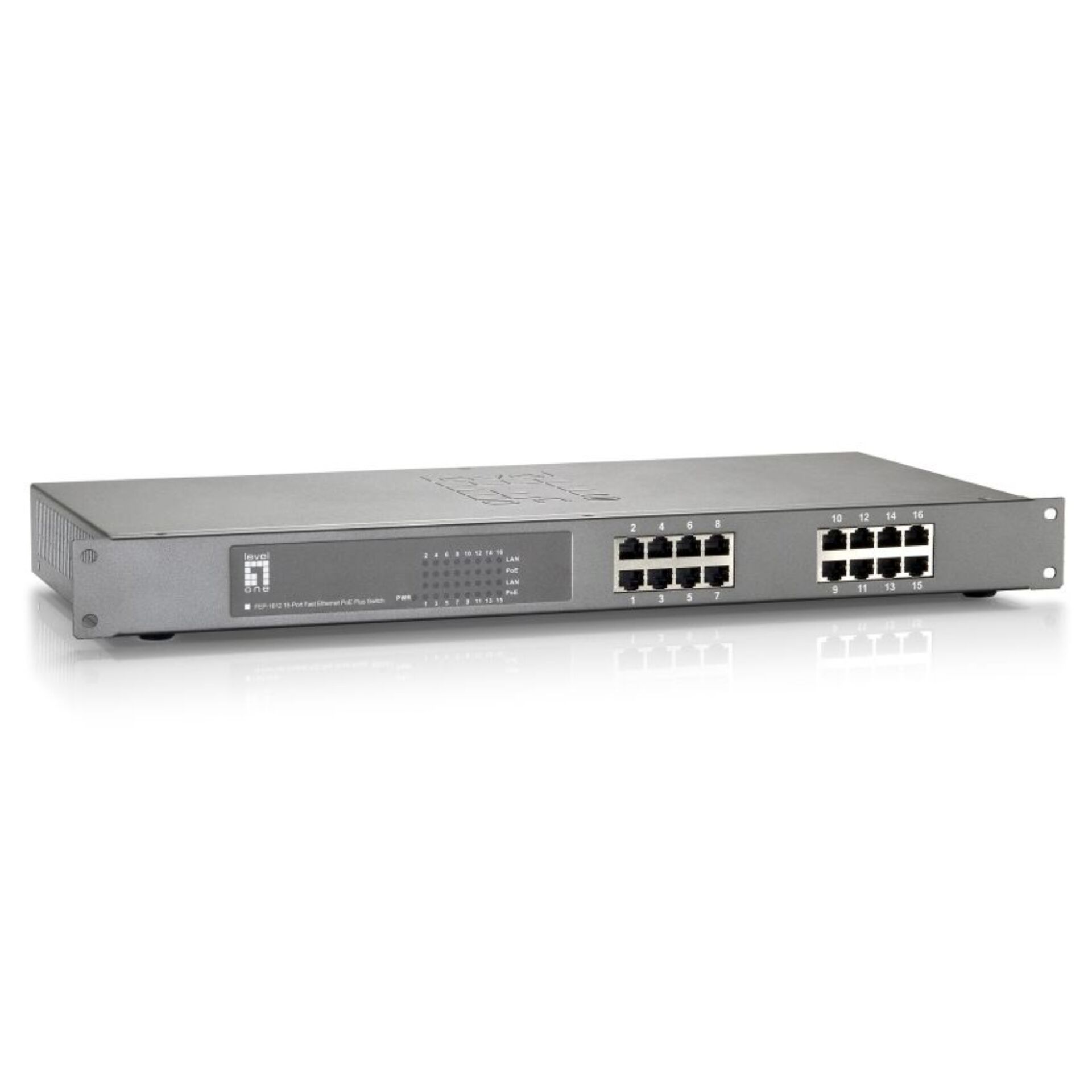 LevelOne FEP 1612W120 Netzwerk Switch Fast Ethernet 10 100 Power over Ethernet PoE Grau