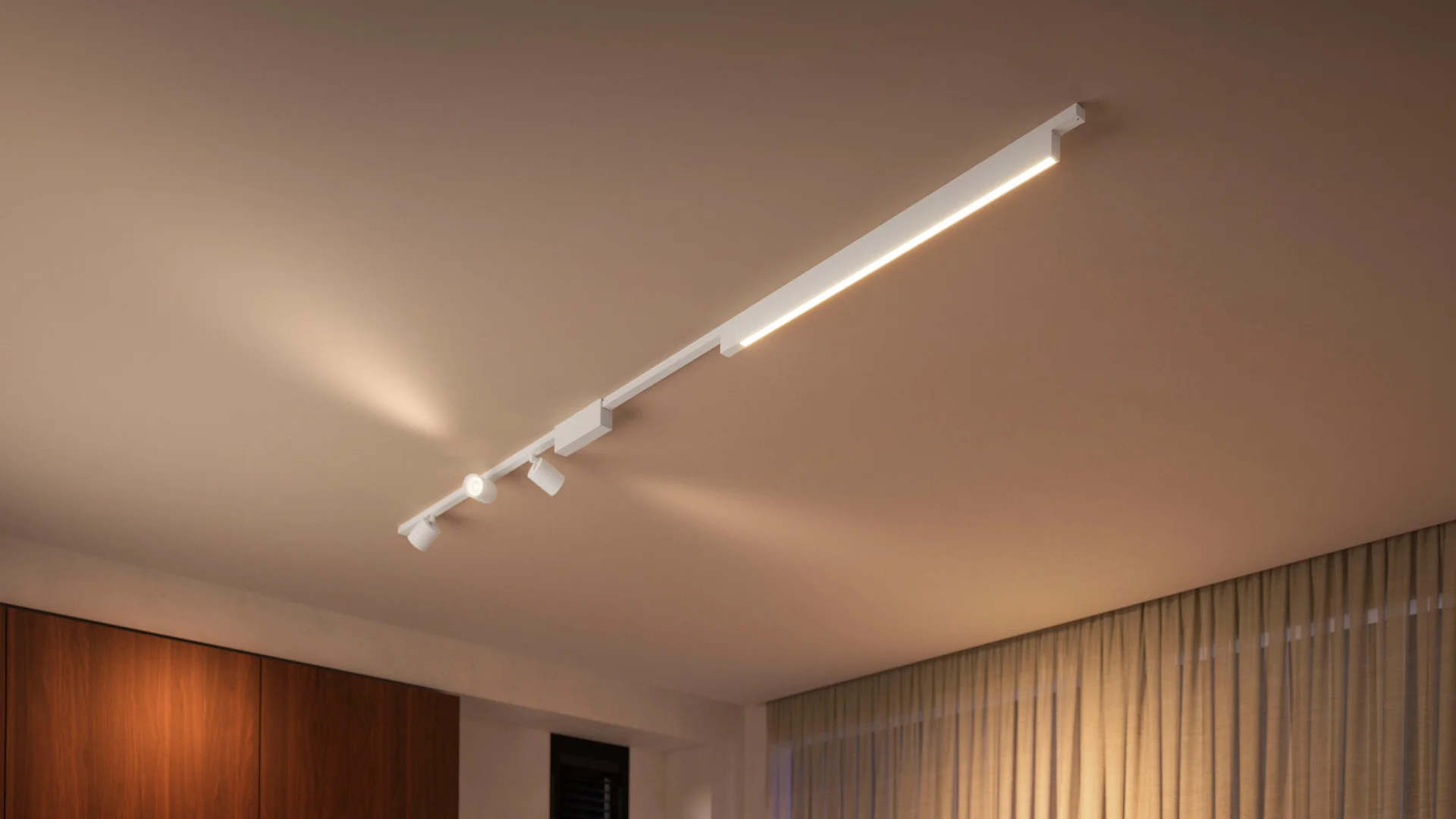 Philips Hue White and Color ambiance Perifo Basis Set Deckenleuchte weiss gerade  3 Spots  1 Light Bar  Smart Home