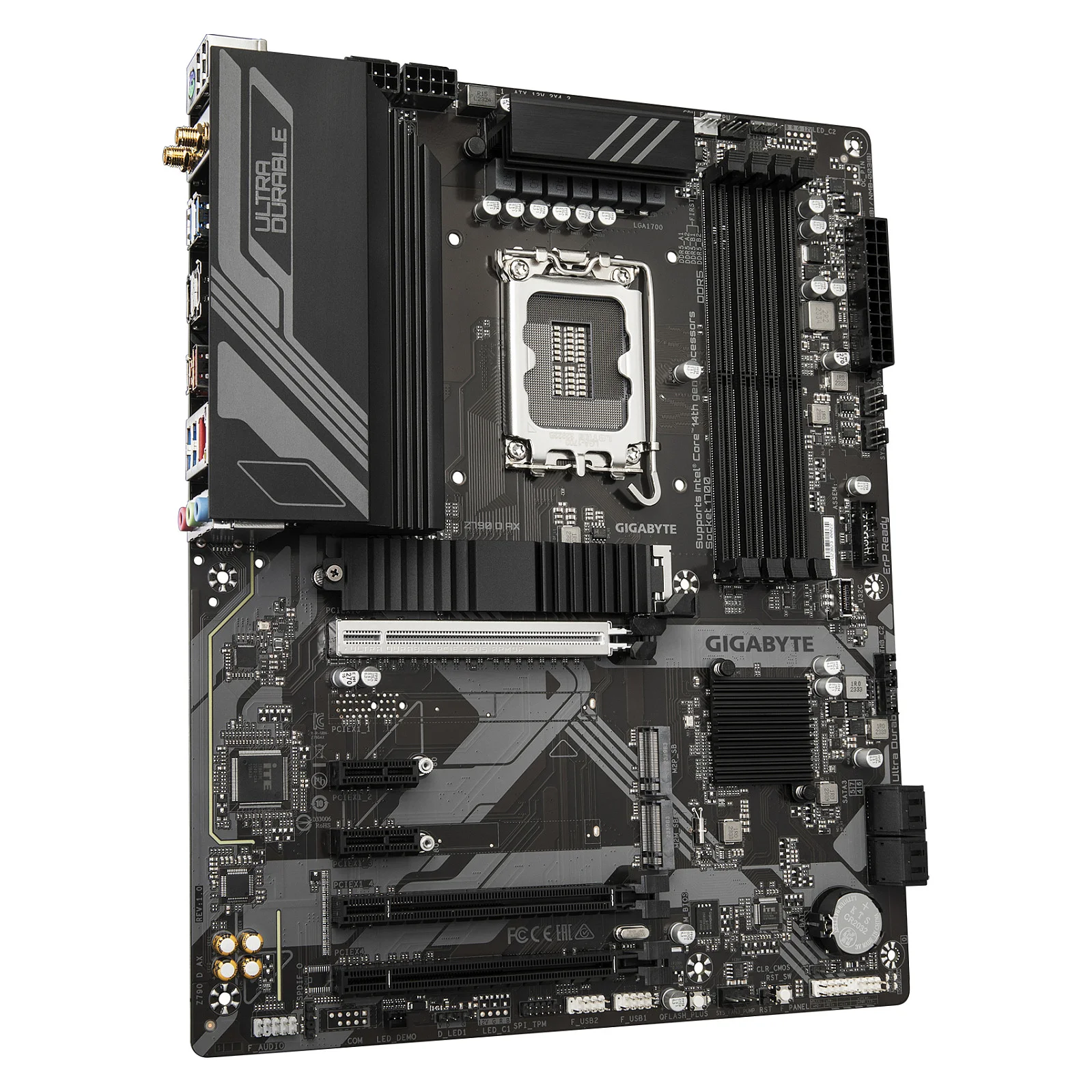 GIGABYTE Z790 D AX Motherboard   Unterstuetzt Intel Core 14  Generation CPUs  12 1 1 Phasen Digital VRM  bis zu 7600MHz DDR5  OC   3xPCIe 4 0 M 2  Wi Fi 6E  2 5GbE LAN  USB 3 2 Gen 2 PC-Zubehoer