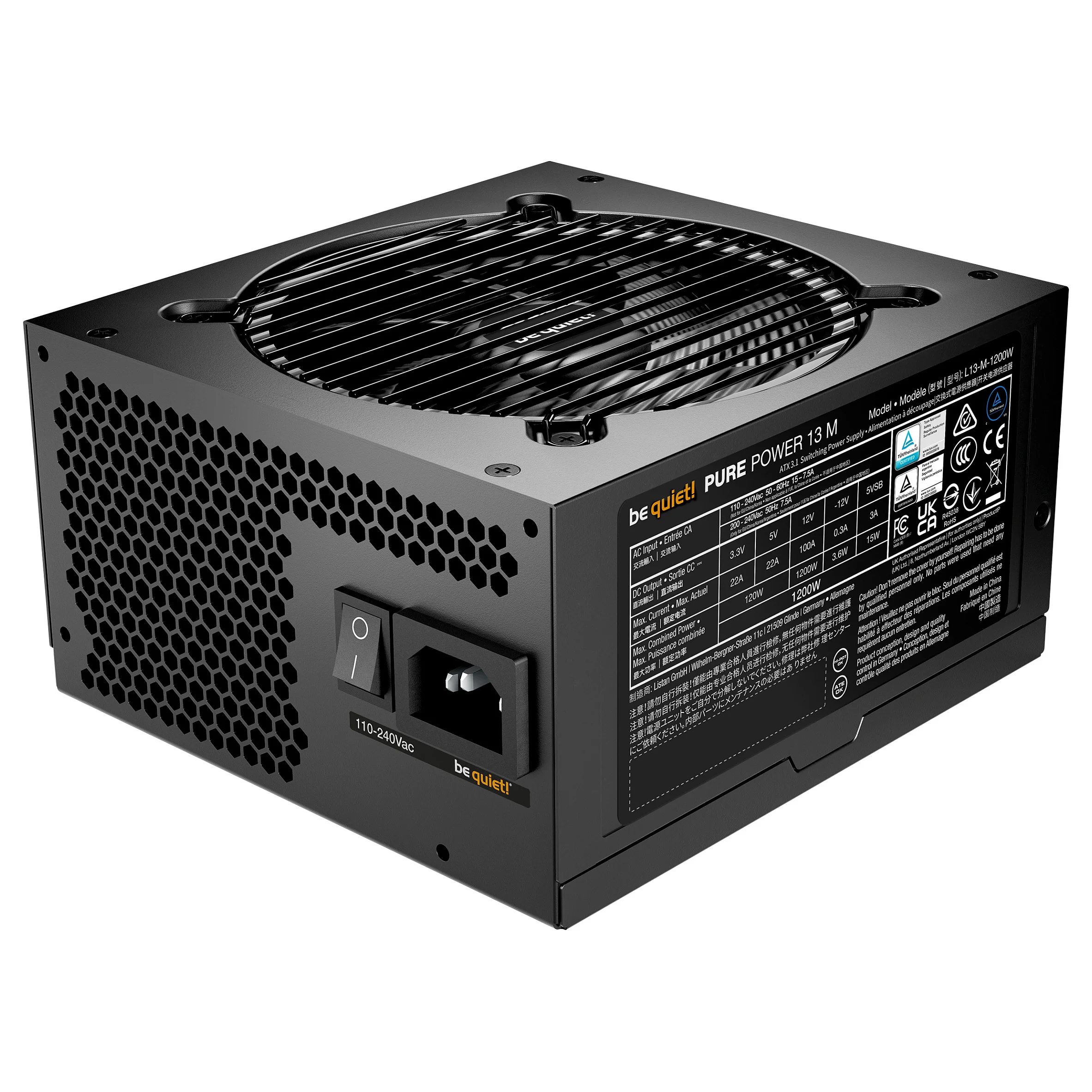 be quiet  Pure Power 13 M   1200W Netzteil 20 4 pin ATX ATX Schwarz PC-Komponenten