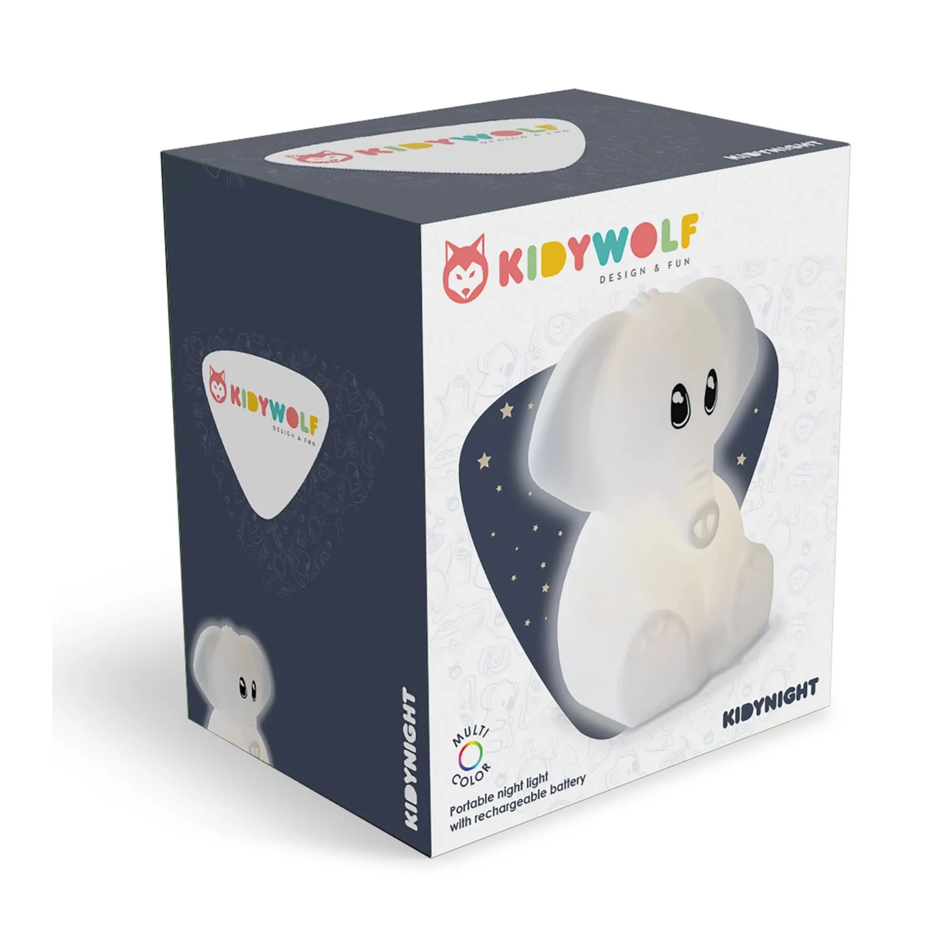 Kidywolf Nachtlicht mit Farb  wechsel Elefant 15cm Wohnaccessoires